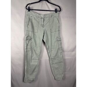 LOFT Cargo Pants‎ Womens 6 Olive Green Utility Tapered Ankle Zip Mid Rise